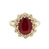 Image 2 : 14KT Yellow Gold 4.94ct Ruby and Diamond Ring