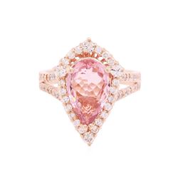 14KT Rose Gold 2.27ct Pink Tourmaline and Diamond Ring