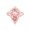 Image 1 : 14KT Rose Gold 2.27ct Pink Tourmaline and Diamond Ring