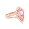 Image 2 : 14KT Rose Gold 2.27ct Pink Tourmaline and Diamond Ring