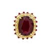 Image 2 : 14KT Yellow Gold 14.29ctw Ruby and Diamond Ring