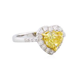 18KT White Gold 2.21ctw Fancy Yellow Diamond Ring