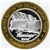Image 2 : Flamingo Laughlin $10 Casino Gaming Token .999 Fine Silver Limited Edition