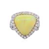 Image 2 : 18KT White Gold 6.63ct Opal and Diamond Ring