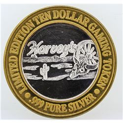 Harvey's Lake Tahoe $10 Casino Gaming Token .999 Fine Silver Limited Edition