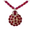 Image 2 : 14KT Yellow Gold 70.16ctw Ruby and Diamond Necklace