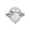 Image 2 : 14KT White Gold 4.37ctw Aquamarine and Diamond Ring