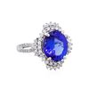 Image 1 : 14KT White Gold 4.04ct Tanzanite and Diamond Ring