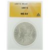 Image 1 : 1887 $1 Morgan Silver Dollar ANACS Graded MS64