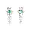 Image 1 : 14KT White Gold 1.36ctw Emerald and Diamond Earrings