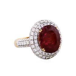 18KT Rose Gold 9.53ct Tourmaline and Diamond Ring