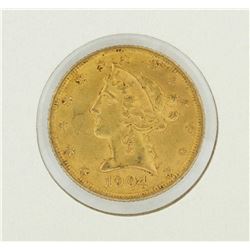 1904 $5 Liberty Head Half Eagle Gold Coin