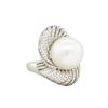 Image 1 : 18KT White Gold 1.41ctw Diamond and Pearl Ring