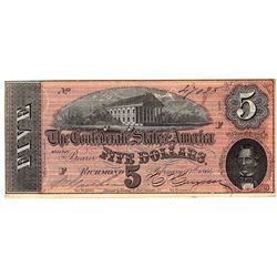 $5 1864 Richmond Virginia Confederate States of America Bank Note