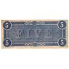 Image 2 : $5 1864 Richmond Virginia Confederate States of America Bank Note