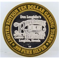 Riverside Resort Laughlin $10 Casino Gaming Token .999 Fine Silver Limited Editi