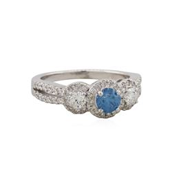 14KT White Gold 1.17ctw Fancy Blue Diamond Ring