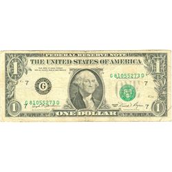 1981 $1 Federal Reserve Note ERROR Misalignment Margin