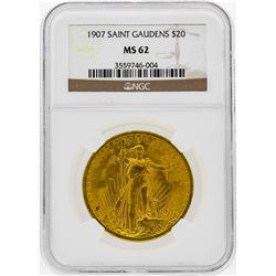 1907 NGC MS62 $20 Saint Gaudens Gold Coin