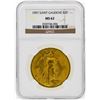Image 1 : 1907 NGC MS62 $20 Saint Gaudens Gold Coin