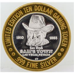 Sam's Town Las Vegas $10 Casino Gaming Token .999 Fine Silver Limited Edition