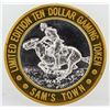 Image 2 : Sam's Town Las Vegas $10 Casino Gaming Token .999 Fine Silver Limited Edition