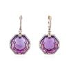 Image 1 : 14KT Rose Gold 27.52ctw Amethyst and Diamond Earrings