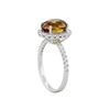 Image 3 : 14KT White Gold GIA 3.69ct Mandarin Sapphire and Diamond Ring