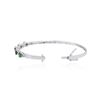 Image 3 : 14KT White Gold 1.75ctw Emerald and Diamond Bangle Bracelet