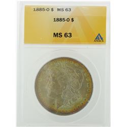 1885-O $1 Morgan Silver Dollar ANACS Graded MS63