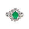 Image 2 : 14KT White Gold 0.95ct Emerald and Diamond Ring