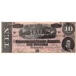 $10 1864 Richmond Virginia Confederate States of America Bank Note