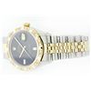 Image 7 : Mens Rolex Two Tone Onyx and Diamond Datejust Wristwatch