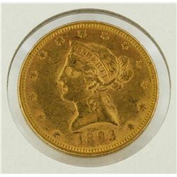 1893 $10 Liberty Head Gold Eagle Coin