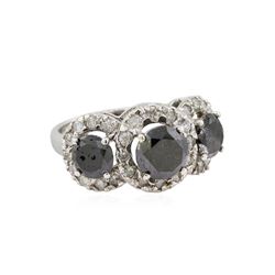 14KT White Gold 4.95ctw Fancy Black Diamond Ring