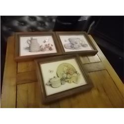 FRAMED PORCELINE PICTURES - 3 TTL