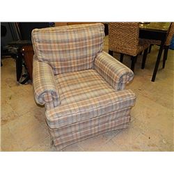 NEW PLAID ARM CHAIR