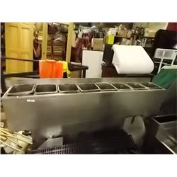 COMMERCIAL WALL MOUNTED STAINLESS STEEL INSULATED CONDIMENT HOLDER  -HAS DRAIN AND PIPE FOR MELTED I