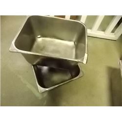 COMMERCIAL STAINLESS STEEL STEAM TABLE INSERT PAN - MED - DEEP - NO LID - 2 PER LOT