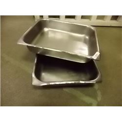 COMMERCIAL STAINLESS STEEL STEAM TABLE INSERT PAN - MED - SHALLOW - NO LID - 2 PER LOT