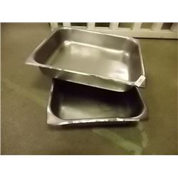 COMMERCIAL STAINLESS STEEL STEAM TABLE INSERT PAN - MED - SHALLOW - NO LID - 2 PER LOT