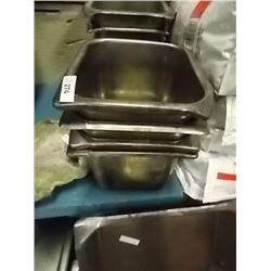 COMMERCIAL STAINLESS STEEL STEAM TABLE INSERT PAN - SQUARE - DEEP - NO LID - 4 PER LOT