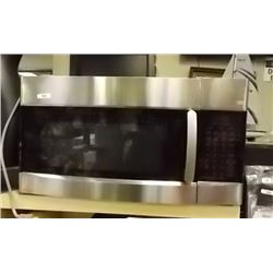 KENMORE STAINLESS STEEL & BLACK MICROWAVE - UNDER COUNTER MOUNT - LIKE NEW
