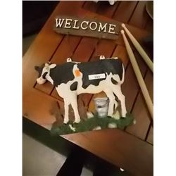CAST IRON WELCOME SIGN - COW