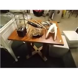TEAK PATIO TABLE - ANDREW RICHARD DESIGN - APPROX. TOP SIZE - 30 X 30"