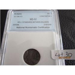 Roman coin Constantia 2 317-340 AD Graded MS 62