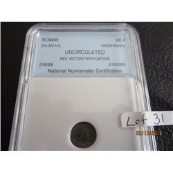 Roman coin Valentinian 2 375- 392 AD graded uncirculated
