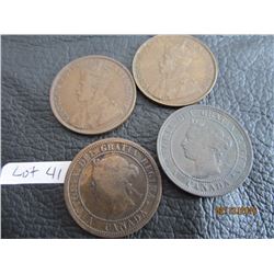 Canadian Large cents 1913, Newfoundland 1929, 1900, 1882 H