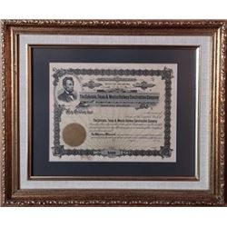 Antique $400 Railroad Stock Certificate