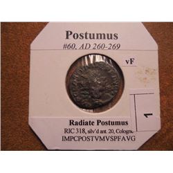 260-269 A.D. POSTUMUS ANCIENT COIN VERY FINE